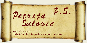 Petrija Šulović vizit kartica